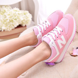 百搭韩国阿甘鞋学生单鞋n仔字母女鞋运动休闲透气粉色球鞋跑步鞋