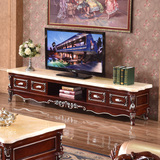 欧式电视柜天然大理石电视柜茶几组合小户型客厅实木雕花套装家具