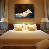 酒店卧室装饰画浴室无框版画墙画宾馆房间床头画性感人物美女油画