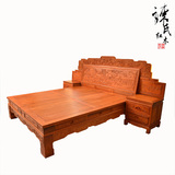 厂家直销红木家具花梨木双人实木床百子床1.8米双人床 高箱床包邮