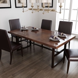 美式复古实木餐桌简约办公桌培训桌会议桌长桌简易长条桌洽谈桌椅
