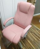 色用的坐着舒服的椅子超舒适皮质电脑办公滑轮主播超软粉色白色红