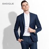 元本BASIQUE 2016春季新款修身羊毛西服 男士商务正装外套小西装