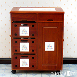 韩式田园厨房储物柜简约菜橱柜餐边柜实木厨房落地可移动橱柜整装