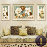 爱瑞克 高档欧式美式客厅装饰画沙发背景墙画挂画三联画壁画油画