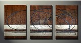 现代无框画纯手工绘油画欧式客厅装饰画三联画抽象画挂画M1044