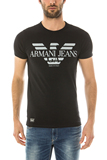 ARMANI JEANS男士ARMANI JEANS/阿玛尼黑色短袖T恤 B6H01NM