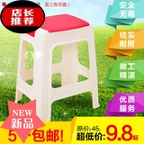 成人凳子现代中式塑料圆凳加厚方凳实木椅子换鞋凳餐桌其它凳子