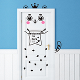 卡通可爱猫咪门框贴卧室创意个性搞笑自粘墙贴纸贴画房门幼儿园贴