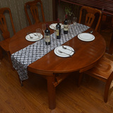 中式宜家简约美欧式田园金丝楠木全实木圆餐桌方形餐桌多功能餐椅