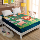 韩版儿童床品卡通珊瑚绒床笠单件床照席梦思床垫保护套加厚1.5米