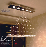 威剑照明豪华漂亮现代长方形吸顶餐饭厅厨房水晶灯饰LED吊线灯具