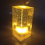 热销款LED充电酒吧装饰台灯 创意时尚方形发光气泡装饰餐厅水晶灯