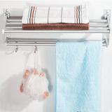太空铝浴巾架毛巾杆浴室置物架 折叠活动浴巾杆 五金壁挂 包邮