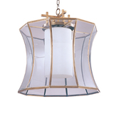 全铜灯 吊灯 欧式灯 美式灯 条纹玻璃罩客厅餐厅卧室书房灯具灯饰