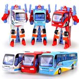 公交车模型 变形公交巴士 变形金刚 汽车人小汽车玩具车 X