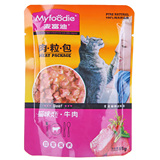 波奇网 宠物猫零食猫罐头麦富迪猫咪恋牛肉85g湿粮猫零食鲜封包