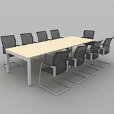 办公家具会议桌简约现代 简易办公桌 长条小型实木会议桌椅组合