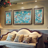 现代欧式沙发背景有框画墙画壁画挂画美式三联客厅装饰画报喜鸟