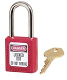 原装正品Masterlock玛斯特锁410MCNRED工程塑料绝缘挂锁安全锁具
