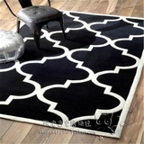 时尚现代黑白格子地毯客厅茶几沙发地毯卧室床边手工腈纶地毯定制