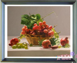 一式欧式纯手绘葡萄水果静物美画餐厅卧室挂壁式单幅正品油画