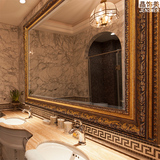 高档豪华美式复古中式浴室镜欧式防水浴室柜卫浴镜壁挂卫生间镜子