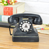 美式乡村复古怀旧酒吧装饰品摆设老式拨盘电话机模型摆件摄影道具