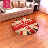 英国国旗英伦欧美风格电脑椅垫圆形地毯米字旗圆毯卧室地垫蹭脚垫