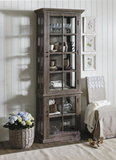 美式乡村实木书柜 欧式橡木酒柜 餐边柜 法式复古做旧书架 展示柜