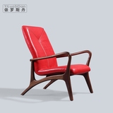 依罗斯丹 北欧原创休闲单椅 北美黑胡桃木沙发椅 设计师混搭家具