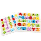 儿童玩具积木制立体字母数字手抓板宝宝智力拼图配对游戏2-5-7岁