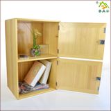 带门带锁储物柜小书柜子自由组合格子柜置物柜收纳柜简易实木