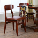 实木餐椅 现代简约休闲宜家用书房桌靠背椅子主题咖啡餐厅椅凳