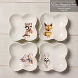 可爱动物卡通创意北欧欧式陶瓷圆形小调味碟酱油碟醋碟佐料碟骨瓷