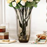 【Z】 欧式客厅花器花插摆件 塞纳手工吹制茶色玻璃花瓶A款