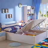 简约现代儿童床男孩1.5米单人床1.2米蓝色王子床儿童家具套房