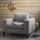 欧式简约小户型棉麻布艺单人沙发可拆洗客厅休闲沙发柔软厚实沙发