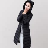 2015冬装韩版新款加长款棉衣女修身中长款棉袄羽绒加厚棉服外套潮