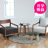 包邮北欧单人沙发椅设计师定制休闲椅实木尚景同款配套椅 会所椅