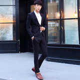 2016韩版男装 春装修身时尚男士长袖小西服套装 休闲西装男外套