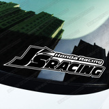 HF HellaFlush风格汽车反光贴 黑白双色JS Racing艺honda本田贴纸