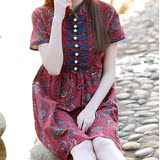 中国风 2016夏装新款 女装连衣裙盘扣民族文艺复古风修身中长女裙