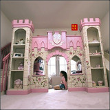 欧式城堡床别墅床彩绘上下床特色创意儿童家具女孩公主房家具定制