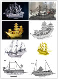 海盗船系列3D金属模型 大号 小号黑珍珠 海盗船 安娜女王复仇号