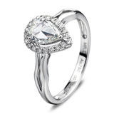 钻先生 GIA裸钻18K白金PT950钻石戒指 女士高端珠宝梨形钻戒定制