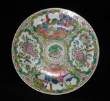 清代广彩人物纹海外回流瓷盘#1古董古玩老瓷器老瓷片海捞瓷青花碗