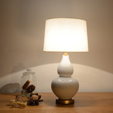 美式宜家葫芦陶瓷白色客厅大号台灯 欧式奢华大气创意卧室床头灯
