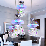 简约现代LED餐吊灯创意客厅餐厅灯个性四头饭厅灯圆铁艺卧室灯具