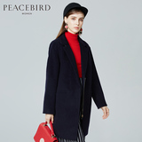 天猫预售 太平鸟女装2016冬季新品 中长款羊毛呢外套女拉链大衣